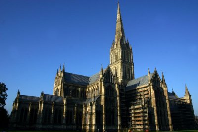 Early morning view of the Salisbury Cathedral, England