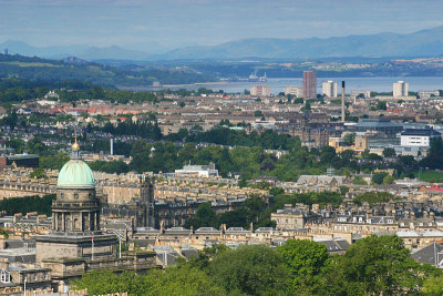 West Register House with Ochil Hills and Firth of Forth, Edinburgh