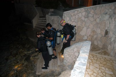 Night dive from the house