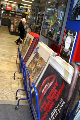 Anita in a store in Firenze. Rocky Horror Picture Show poster.