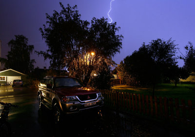 Thunder lightning over my neighbours house - Växjö Sweden 2006