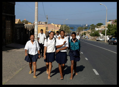 Schoolgirls in Mindelo - Sao Vicente