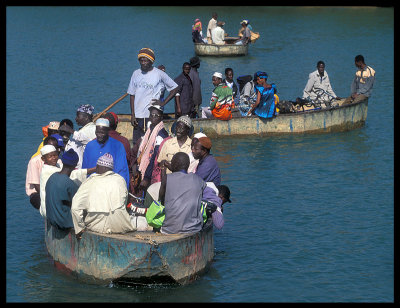 Crossing River Gambia at Basse