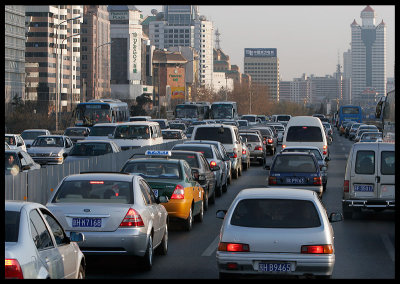 Heavy afternoon traffic in Beijing