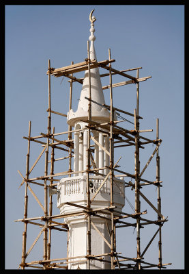 Repairing mosque tower