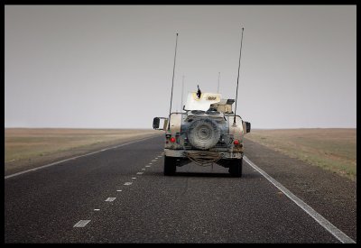 American patrol Hummer near western border to Iraq (Saddams invasion route 1991)