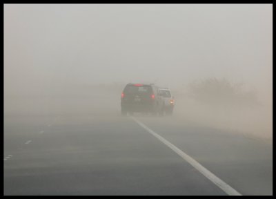 Local sandstorm coming - roads disappearing