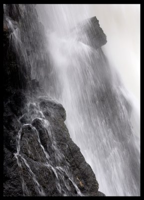 Brudsljan waterfall - starting in Sweden falling into Norway