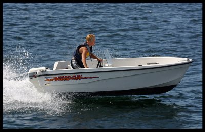 Young boy in his speed boat - Marstrand Sweden 2002