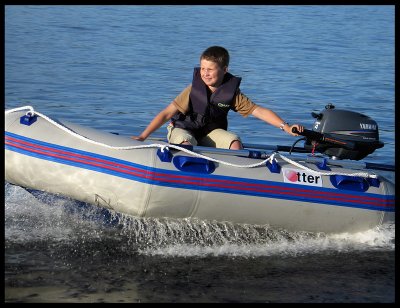 Martin and his speedboat at lake Helgasjn Vxj 2005