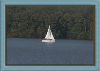 Sailboat Across Lake