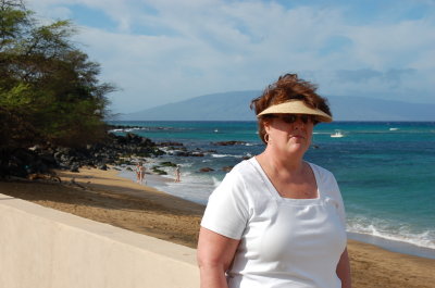 Elaine walking just south of hotel
