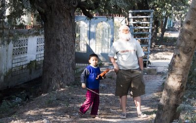 He was wearing a santa mask. What choice did I have but to photograph him?