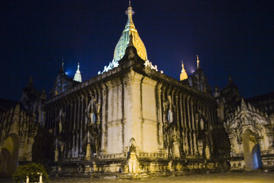 One of the major temples, at night