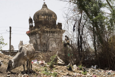 By a ruined temple