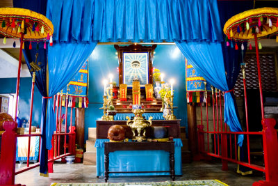 Inside the Cao Dai temple, Hue