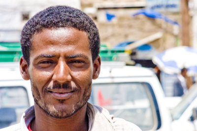 Somali refugee. Met him at some roundabout where he washed cars all day.
