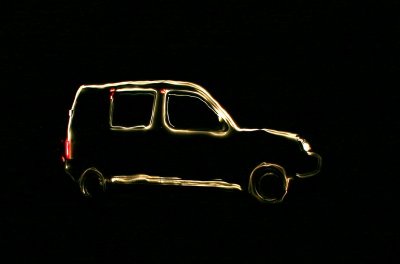 The car at night.