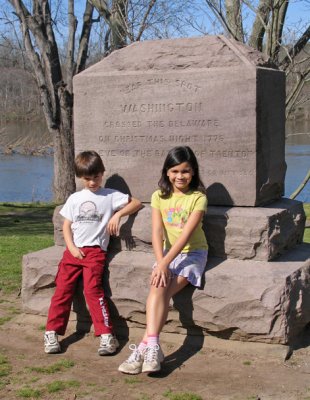 In front of the marker