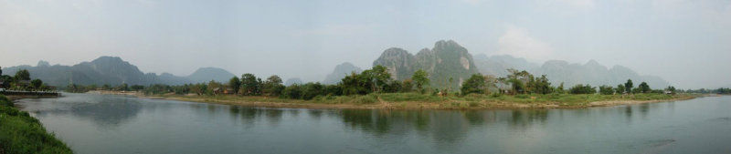 Spectacular View of Nam Song Limestone Karst Terrain (Vang Vieng, Laos)
