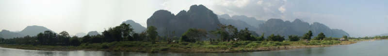 Another View of Nam Song Limestone Karst Terrain (Vang Vieng, Laos)