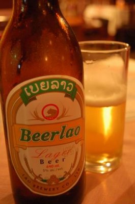 The local beer of Laos, Beerlao. Yummy!!! Prost!!!