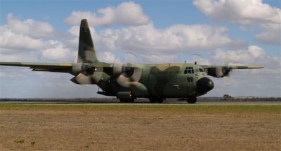 RAAF C-130H Hercules on runway 2