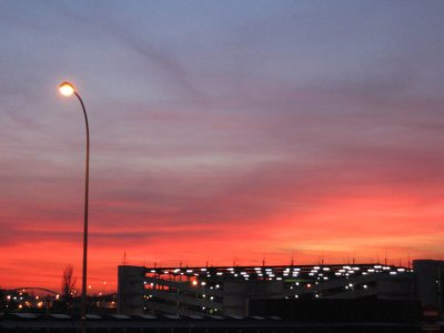 Madrid airport sunset, Jan 2007
