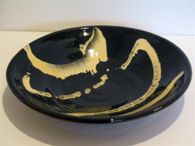 thrown snake platter top view
