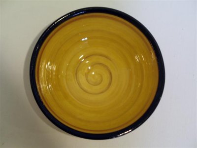yellow and black bowl interior