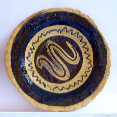 yellow and black snake platter II Small 2.JPG