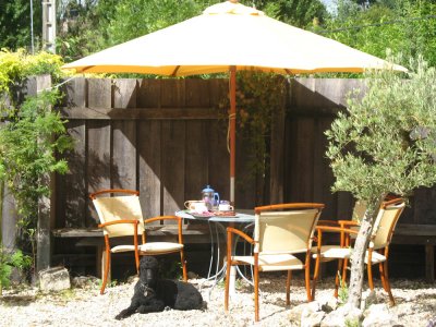 new garden chairs but Lulu prefers the gravel