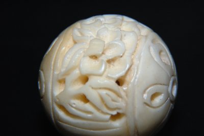 Ivory Nut -  Bead - Flower Detail