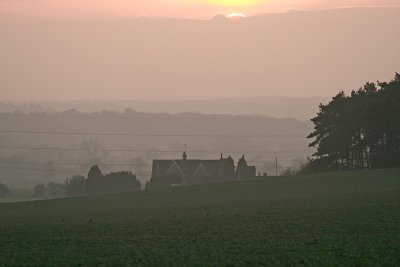 Sunset view from back of house