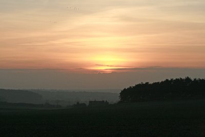 Sunset view from back of house