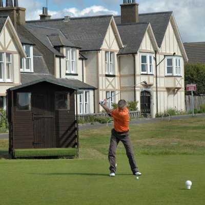 Driving at the first... Montrose Medal