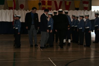 Being Inspected by HMCS Scotian Commanding Officer