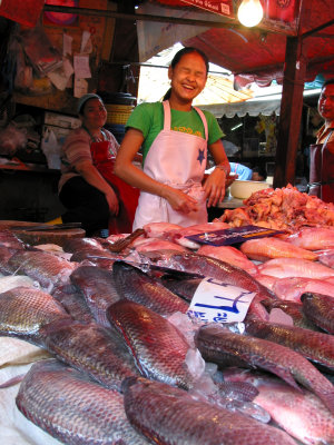 Girl at The Market Laughing