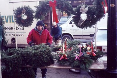 Wreath Vendor at the Market