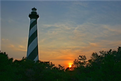  Cape Hatteras lighthouse at sunset