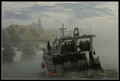 brouillard sur les halles de Deauville