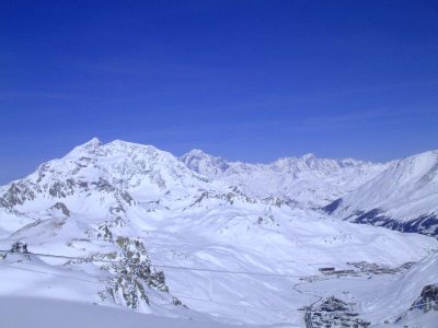 Le Mont Blanc and Tignes seen from La Grande Motte
