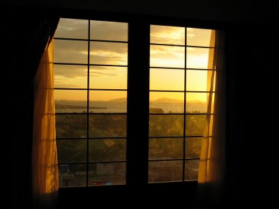Evening view through window (Song-Do, Incheon)