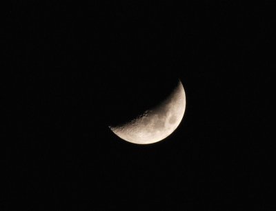 crescent moon from the back porch