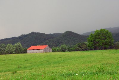 Barn and approaching storm