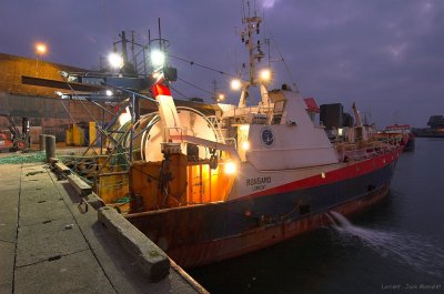 Changing Trawling Net in Fishing Harbour of Lorient (France)
