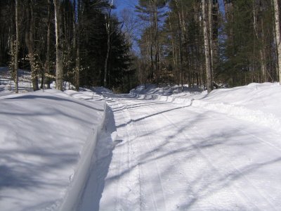 Not a trail but an old tote road - and groomed for snowmobiles in winter
