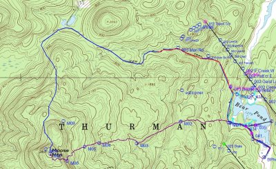 The planned route up the north side of the mountain