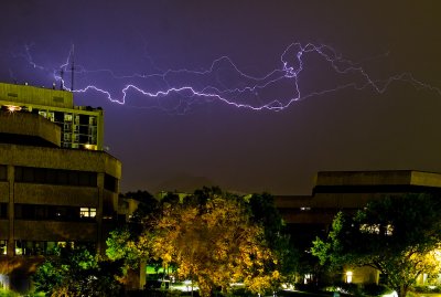 Lightnig over salt lake city