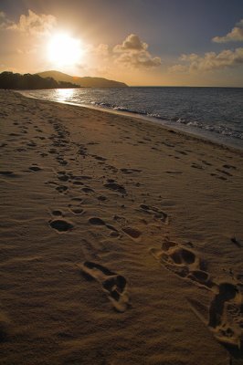 Footsteps at sunset